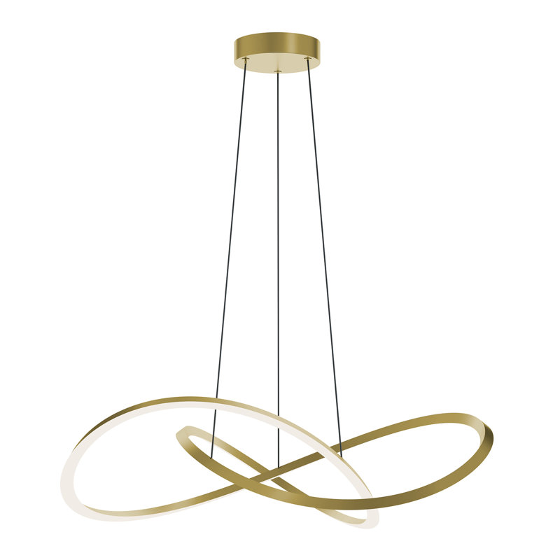 Luminaire suspendu Chalfont, H 7,25 po x l 31,50 po x P 31,50 po, Laiton clair antique