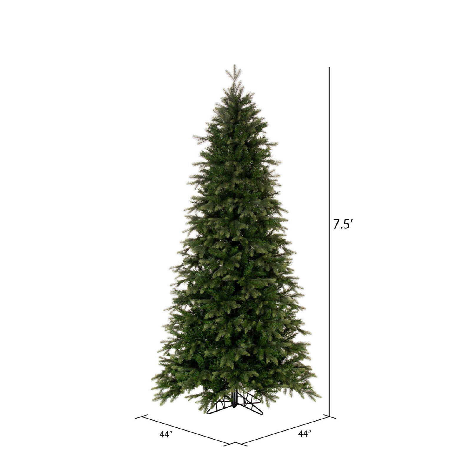 Slim Cashmere Flocked Pine Christmas Tree, 7.5 ft