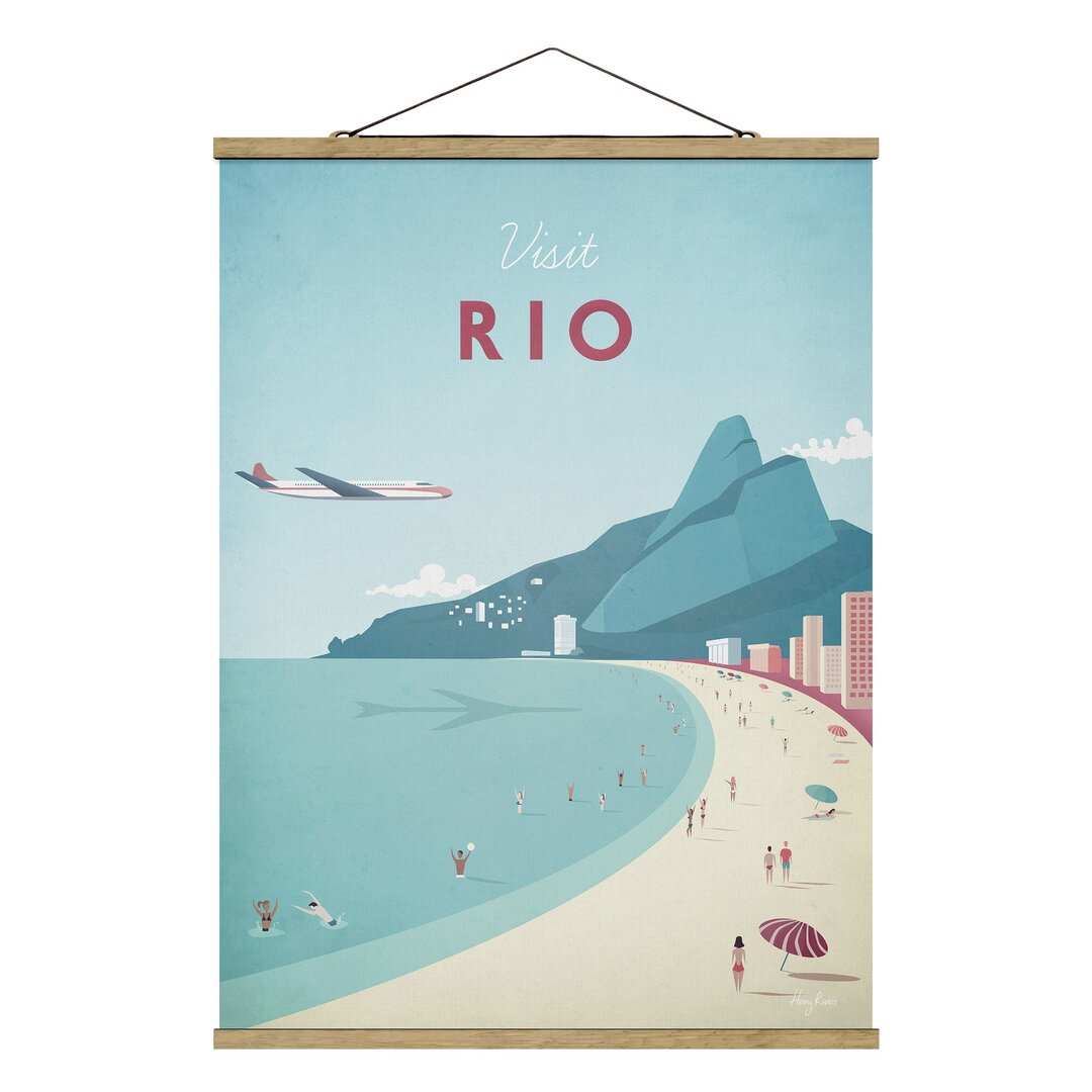 Stoffbild mit Posterleisten - Reiseposter - Rio De Janeiro - Portrait 4:3