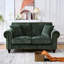 Canapé rembourré en chenille de 63 po avec accoudoirs roulés Modern 63 po pour le salon, structure et pieds en bois massif, rembourrage en mousse haute densité, tissu en velours doux, garniture cloutée incurvée, assise mi-moelleuse, s'adapte