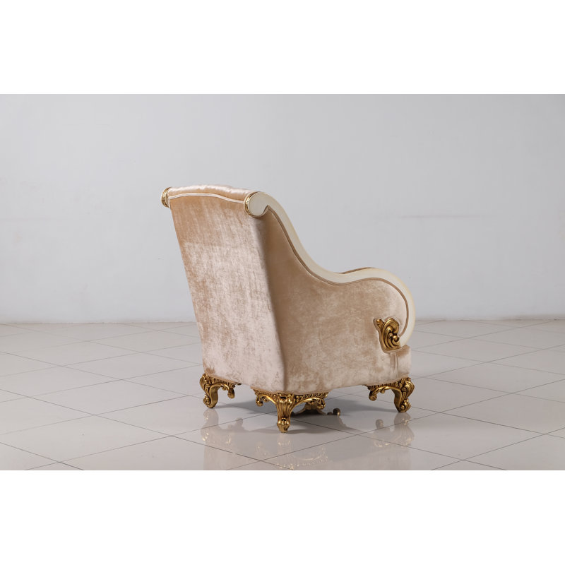 Rosabella Armchair, Antique Beige/Antique Dark Gold