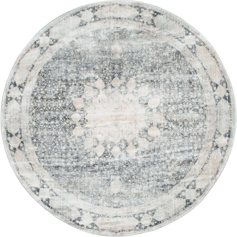 Tapis oriental gris Polli, Rond 8 pi