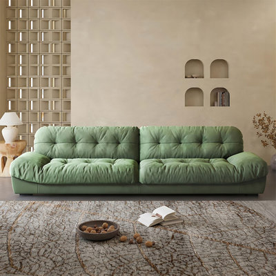 Canapé-coussin modulaire en polyester vert