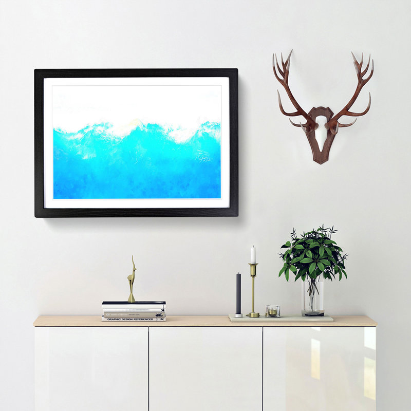 Mountain Tops - Picture Frame Graphic Art Print, 24cm H x 33cm W x 2cm D, Black Framed