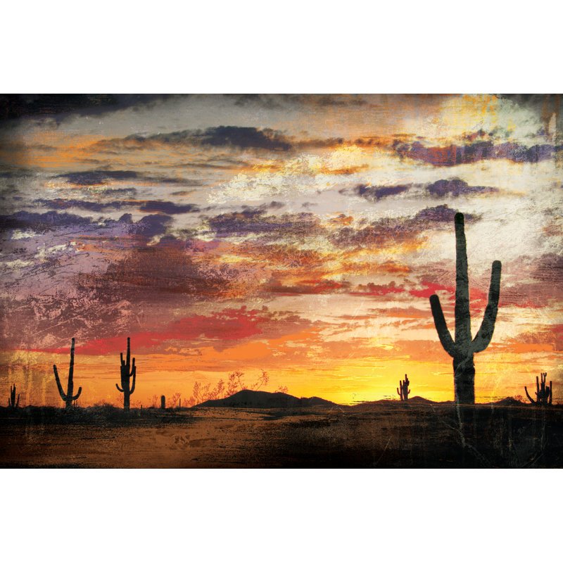 Desert Sunset - Graphic Art Print, Wrapped Canvas, 51cm H x 76cm W