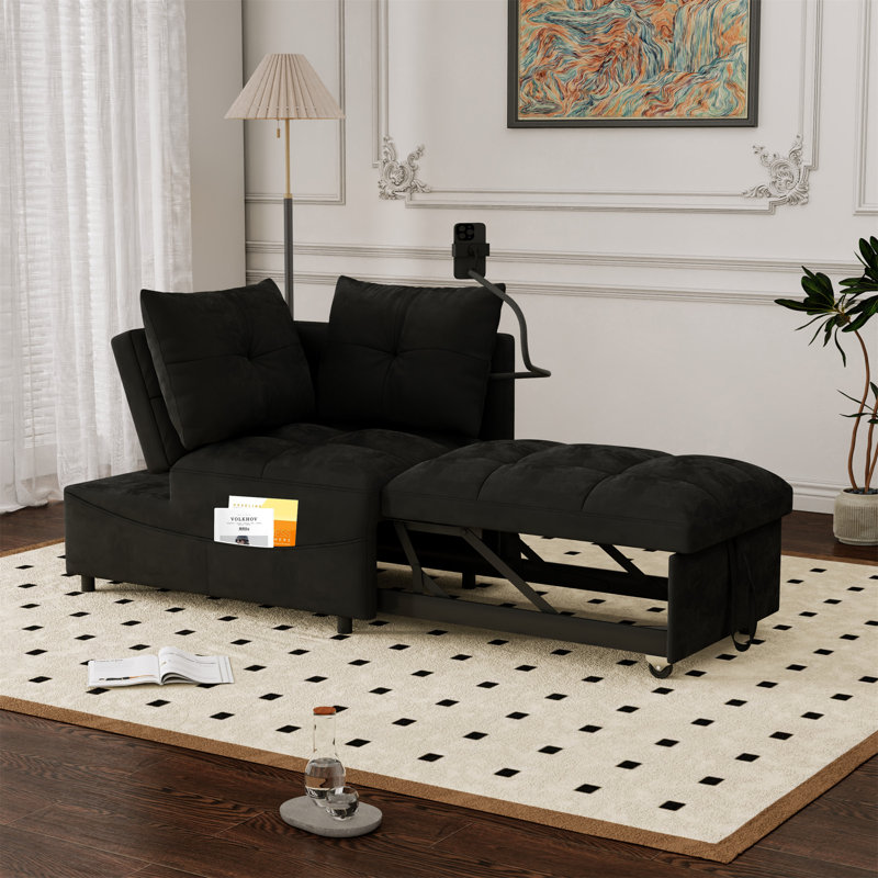 1 canapé-lit pliable polyvalent en 3 longueurs, Noir