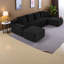 Modern Black U-shaped Sectionals, Plush Corduroy, Living Room Comfort