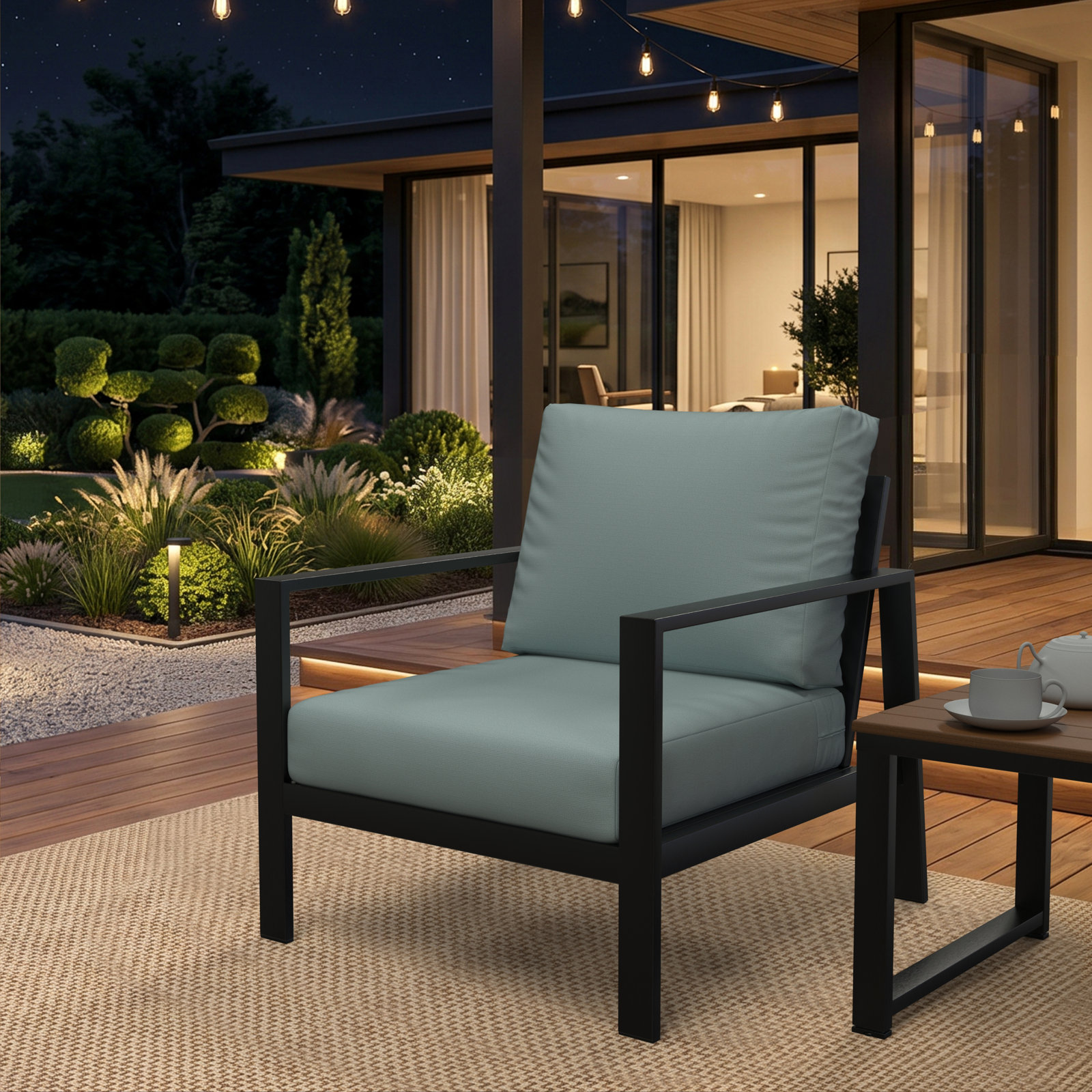 Amala Sunbrella® Seat and Back Cushion, 25" W x 25.5" D, Sunbrella® Bliss Dew