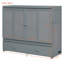 Full Size Murphy Bed With USB Port And A Large Drawer, Grey
