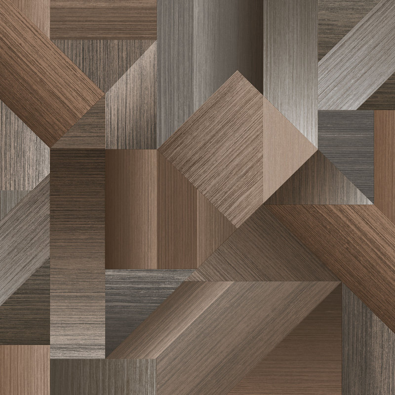 Abstract 10m X 53cm Wallpaper Roll, Brown