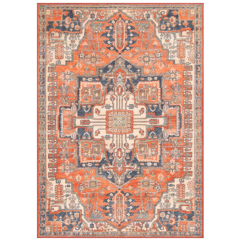 Pavlos Area Rug with Non-Slip Backing, Rectangle 4'4" x 6'4"