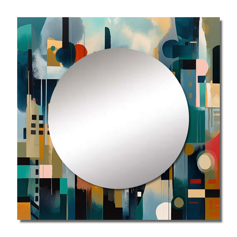 Persaus - Miroir abstrait mural carré pour chambre à coucher, 23 po x 23 po