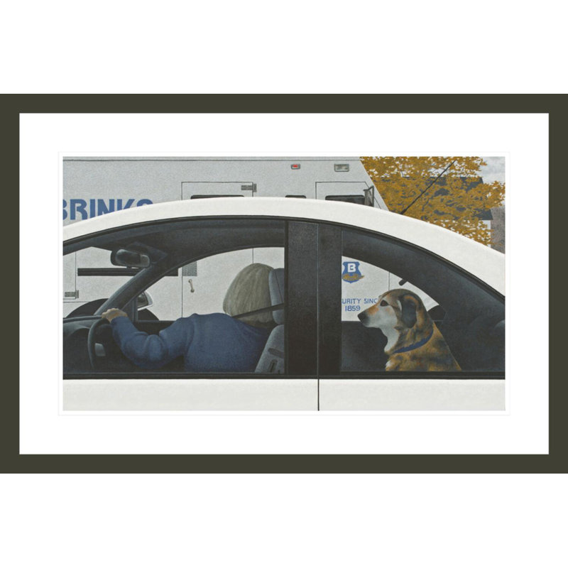 «Dog in Car» par Alex Colville, Alex Colville - impression giclée encadrée, H 19,71 po x l 29,5 po