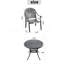 Ensemble de 3 meubles de patio en aluminium coulé avec coussins bleus-1126453405
