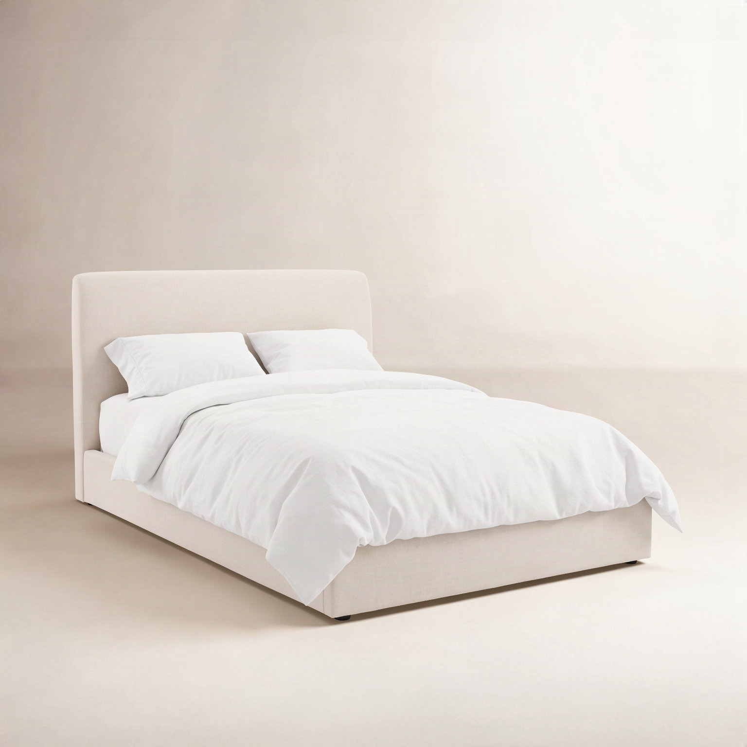 Denton Linen Upholstered Bed, King , Effie Linen
