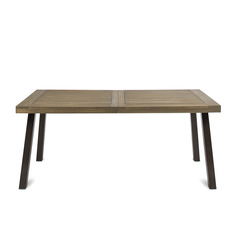 Table de salle à manger ou de patio en bois massif de style industriel et moderne Grider, Marron foncé