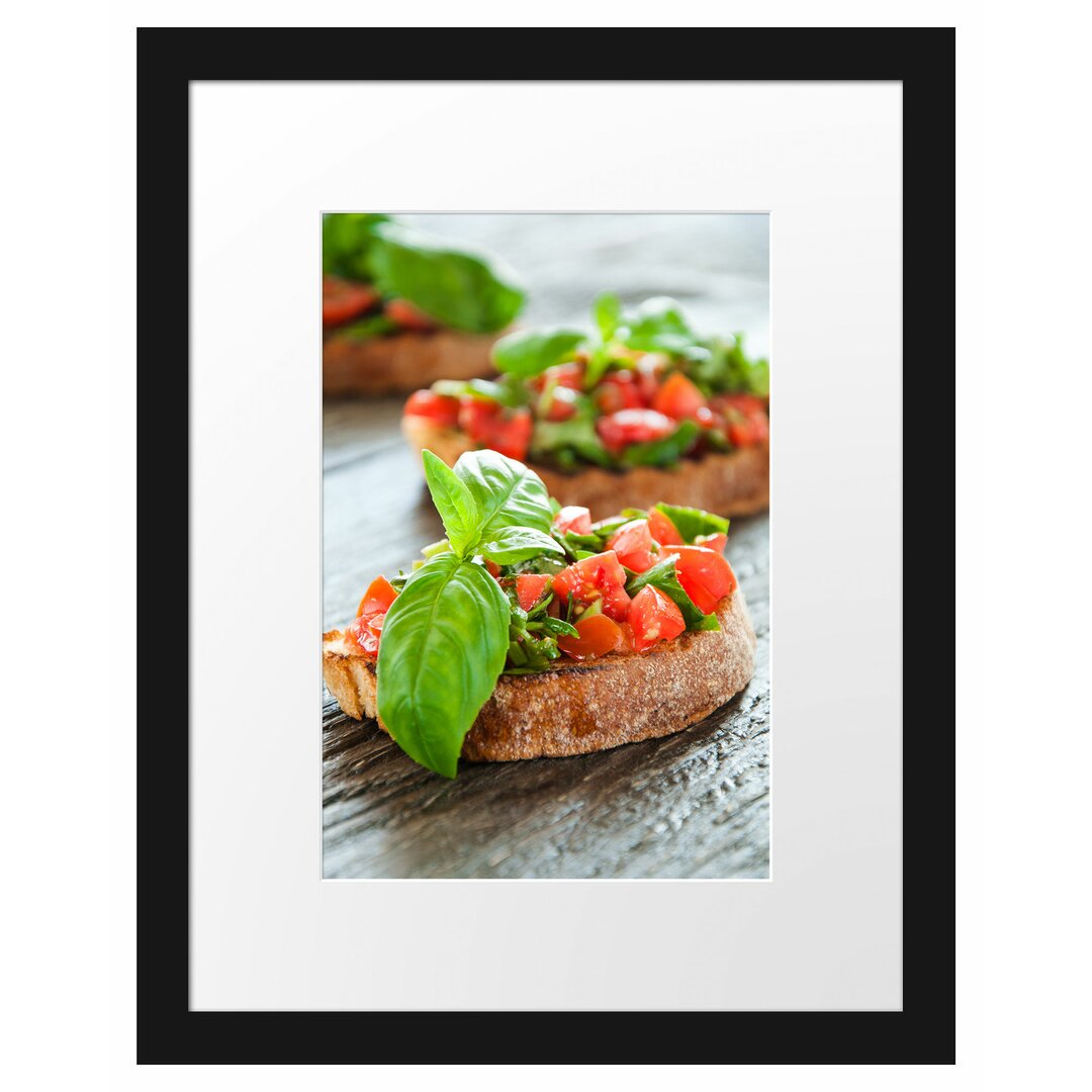 Gerahmtes Poster Köstliche Tomaten Bruchetta