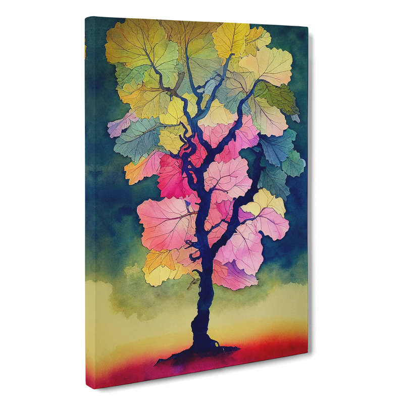 Wonderful Painted Tree No.3 - Wrapped Canvas, 50cm H x 35cm W x 3cm D