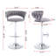 Ensemble de 2 tabourets de bar, avec repose-pieds et base pivotante en velours à hauteur réglable et tabouret de bar simple chromé-1539057225-1539057222