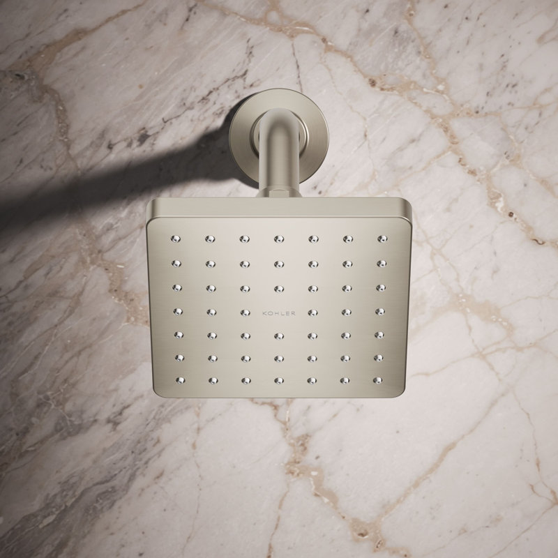 Parallel Single-Function Showerhead, Shower Head with One Spray, 1.75 GPM, Vibrant Brushed Nickel, Elongated