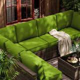 Cartert 14 Pcs Outdoor Cushion Cover Set For 4" Outdoor Cushions Patio Furniture Cushion Covers, Covers Only