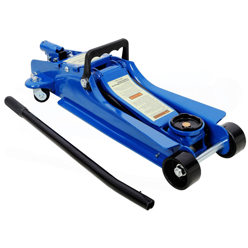 Cric de plancher de course en acier robuste à profil bas de 2,5 tonnes avec pompe de levage à piston unique, plage de levage de 3,5 po à 14,50 po
