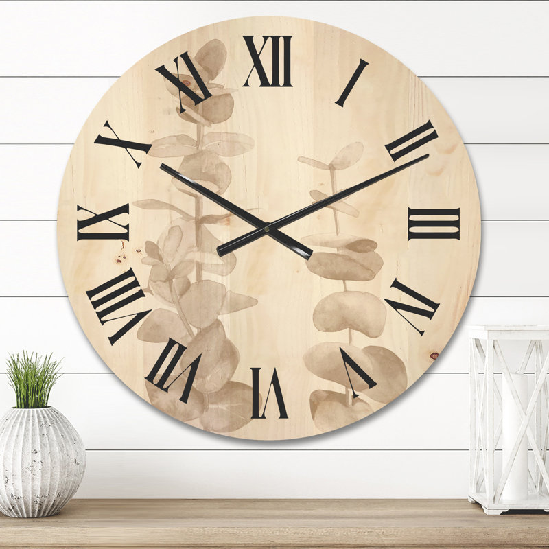 Horloge murale en bois d'eucalyptus, Moyen
