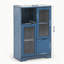 Armoire de plancher en bois avec 2 portes en verre et 2 espaces de rangement, entrée de salle de bain de salon-114223492