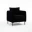 Mid-Century, simple, velours, méridienne, ligne audacieuse, coussin, bureau, fauteuil d'appoint simple et facile à nettoyer en velours noir avec structure en métal et tapis antidérapants pour chambre à coucher confortable, long-143753599