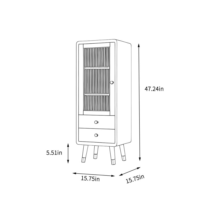 Simple armoire de rangement en bois massif, H 47,24 po x l 15,75 po x P 15,75 po