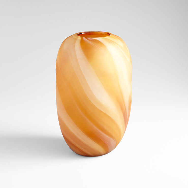 Vase de table Caramel, H 15,5 po x l 9,5 po x P 9,5 po