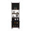 Armoire Otomo, avec 5 tablettes et 4 portes, noir, gris clair