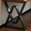 Bureau noyer + bois massif rectangulaire noir + fer-1085965179