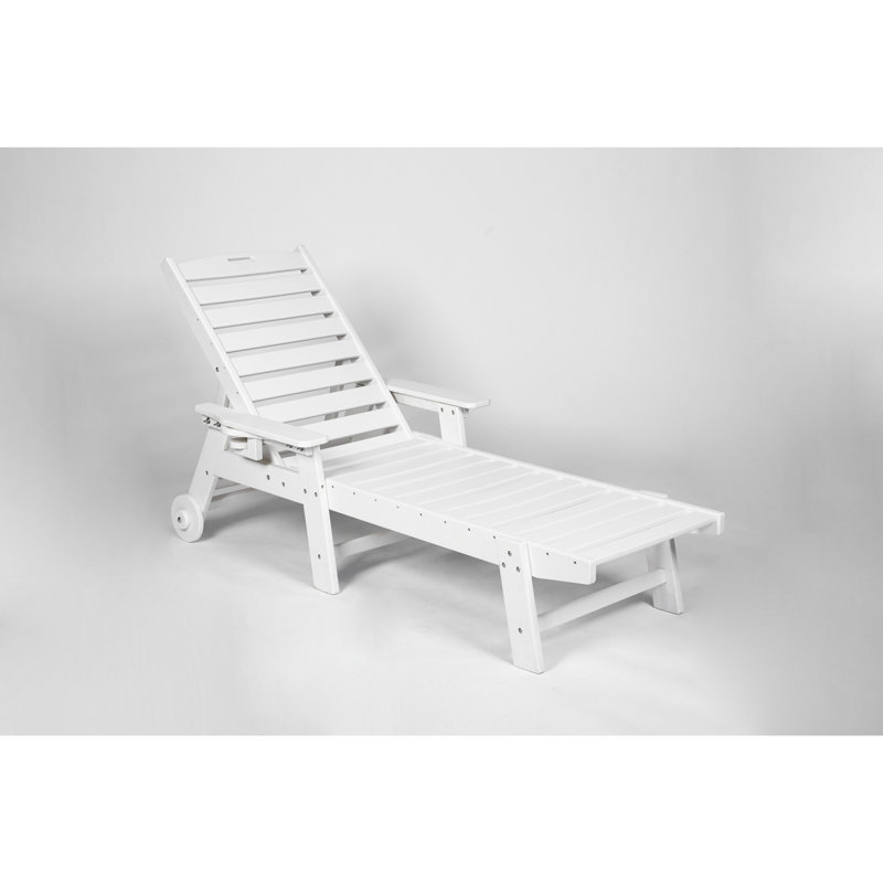 Chaise longue avec table d'appoint, Blanc