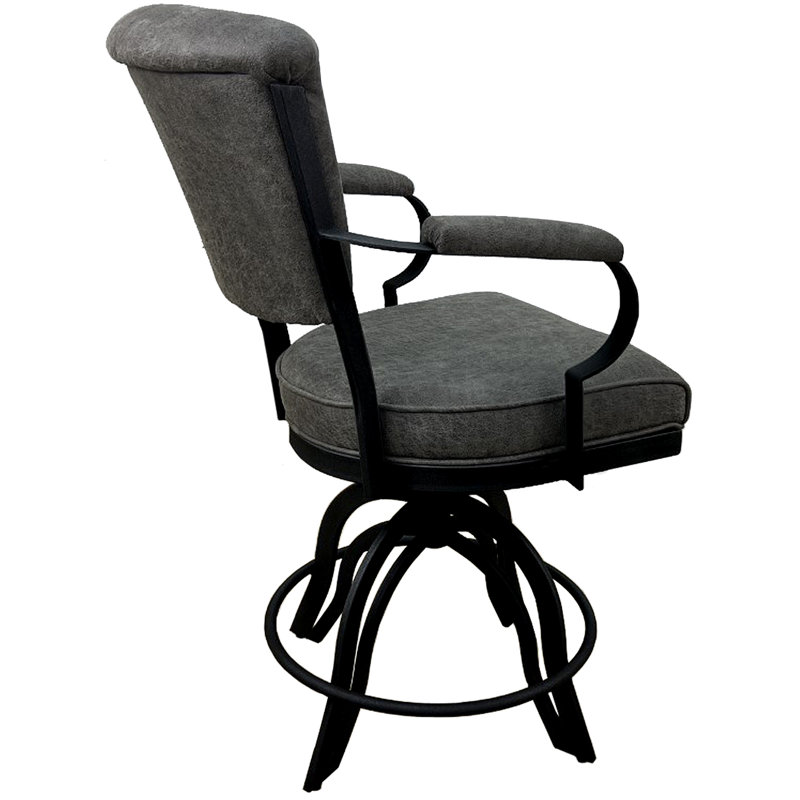 Racqual Swivel Metal Bar Stool 30" Seat, Counter Stool (26” Seat Height), Black, Elk