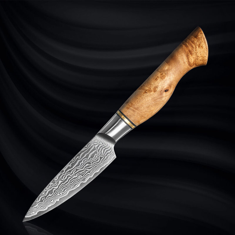 Couteau d'office japonais de 3,5 po Damas en acier sycamore «Dynasty» VG10