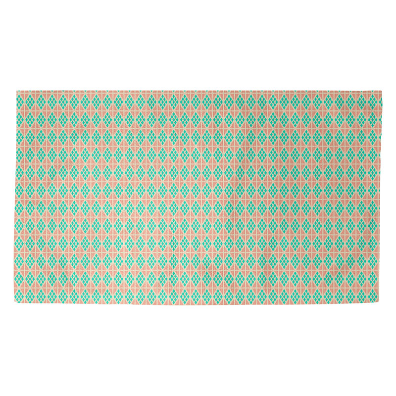 Paillasson d’intérieur diamants dobby Avicia, Rectangle 3 pi 3 po x 5 pi 3 po, Vert / jaune