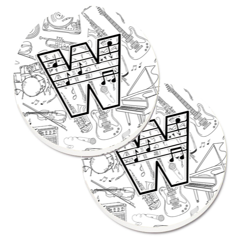 Sous-verre musical letter note, W