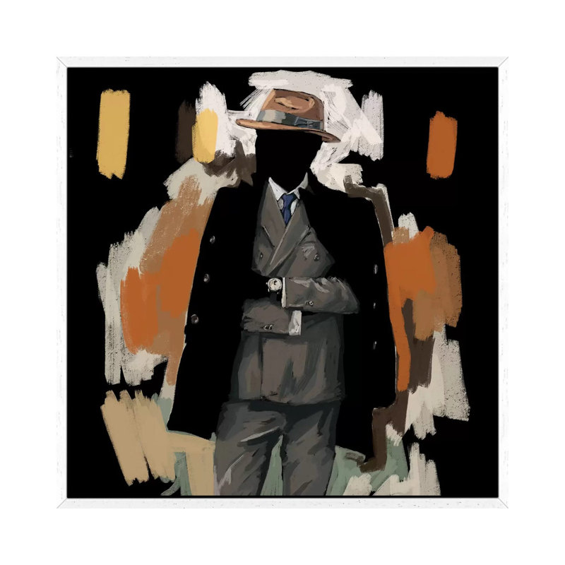 The Overcoat - Painting on Canvas, 93.98cm H x 93.98cm W x 3.81cm D, White Floater Framed