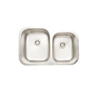Évier de cuisine 32 pouces à double cuve encastrable en acier inoxydable - calibre 18