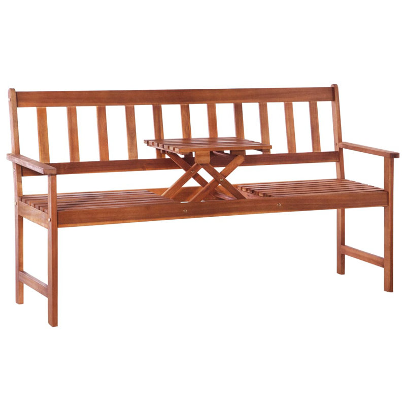 Garnich Solid Wood Acacia Outdoor Bench, Brown