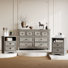 Lghm 3 Piece Bedroom Dresser Set - 8 Drawer Dresser And Two 2 Drawer Nightstands,gray Wash