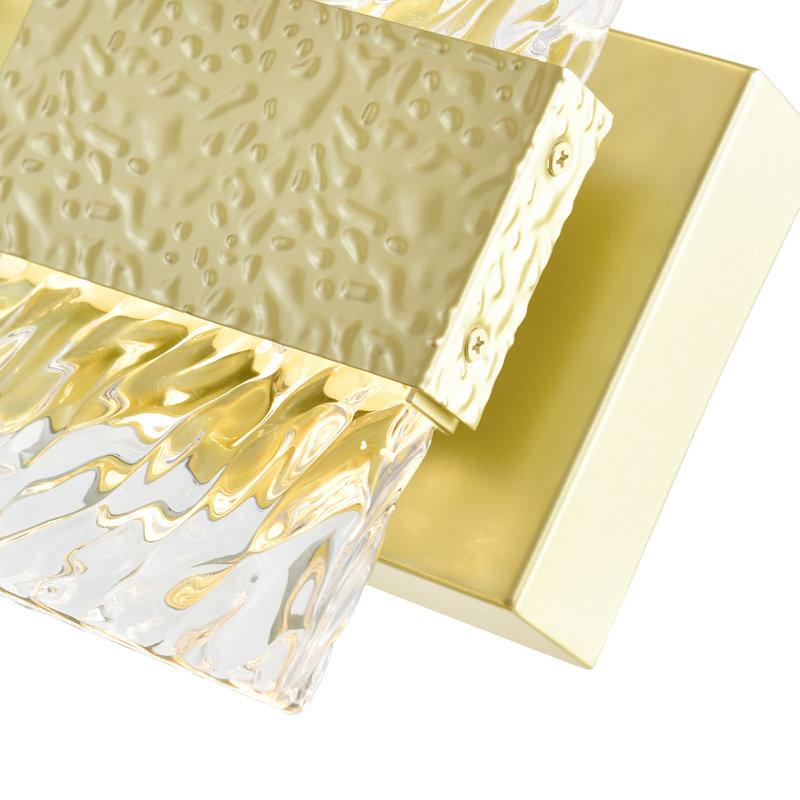 8'' Modern LED Wall Sconce with Gold Leaf Finish For Hallway, Bedroom, Living Room – Integrated LED, No Bulb Required