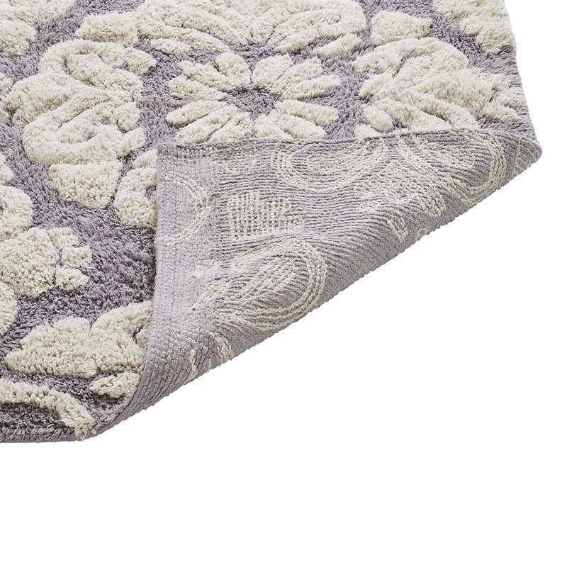 Chemash Premium 100% Cotton 1885 GSM 3-Piece Bath Rug Set, OEKO-TEX® Certified, Non-Slip Spray Latex Backing, Plush Tufted Bath Mats for Shower, Bathtub, Vanity, Sink & Toilet Areas, Super Absorbent, Machine Washable, Gray