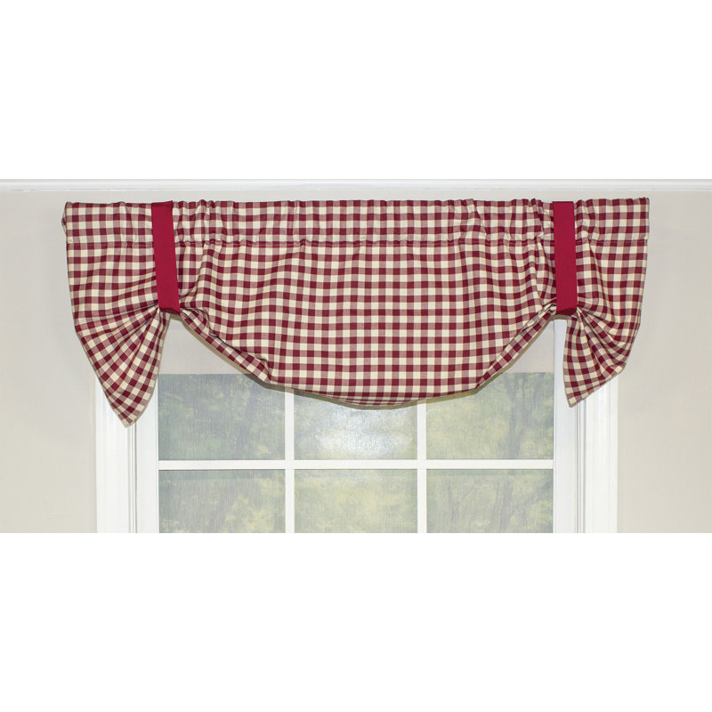 Haider Cotton Blend Checkered Tie-Up Window Valance