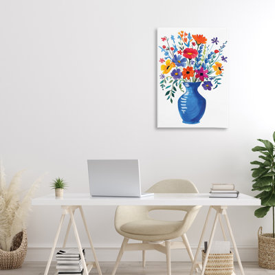 Colorful Bouquet Blue Canvas, design by LSR Design Studio