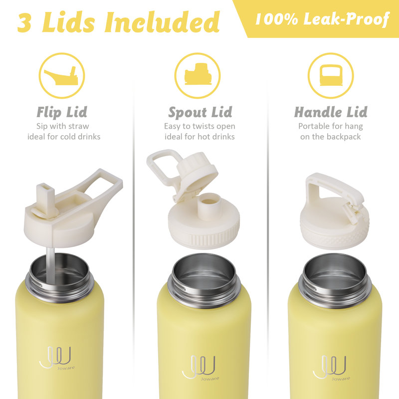 JOWARE 32oz. Double Wall Insulated Water Bottle, Butter Up
