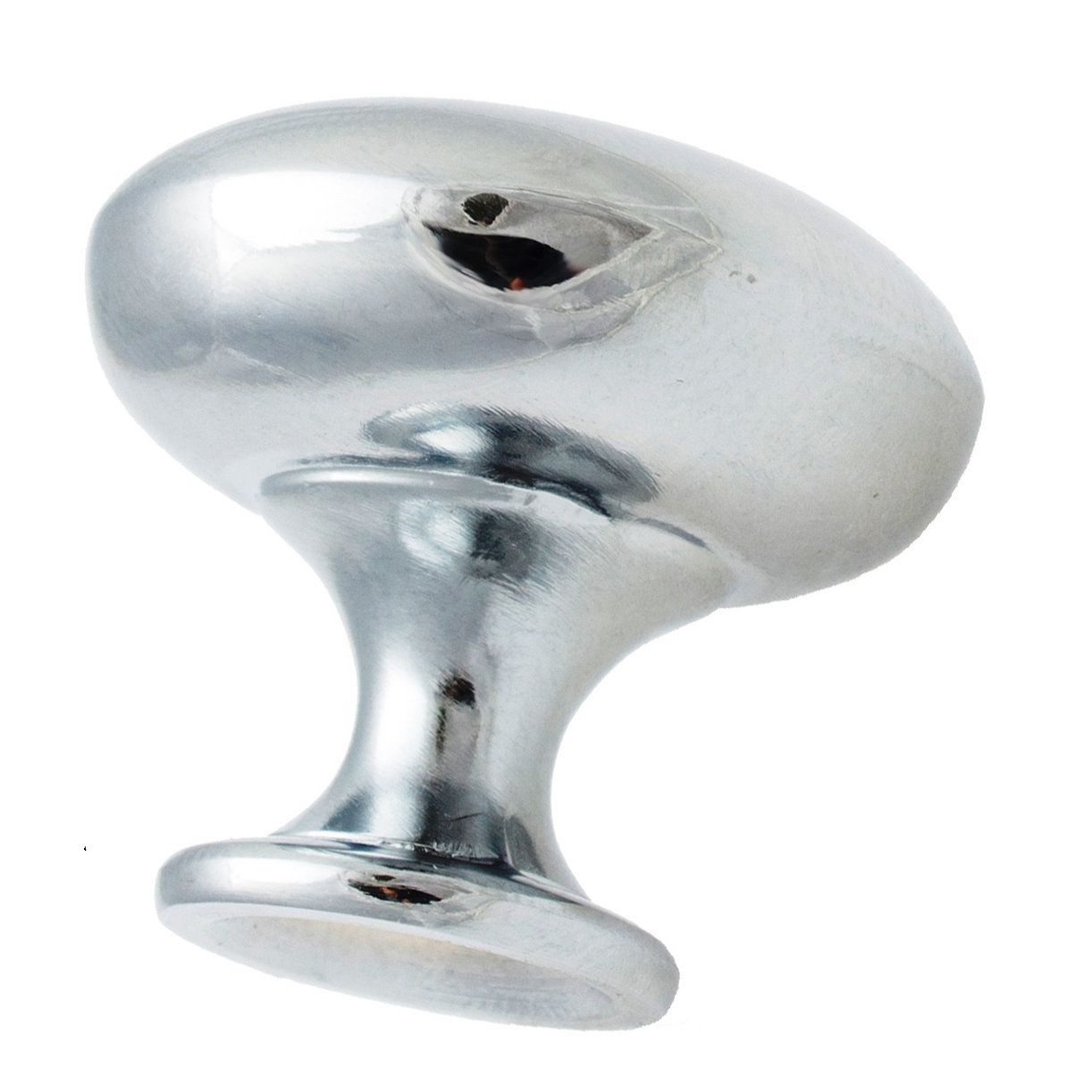 Classic Metal Mushroom Cabinet Knob, Polished Chrome