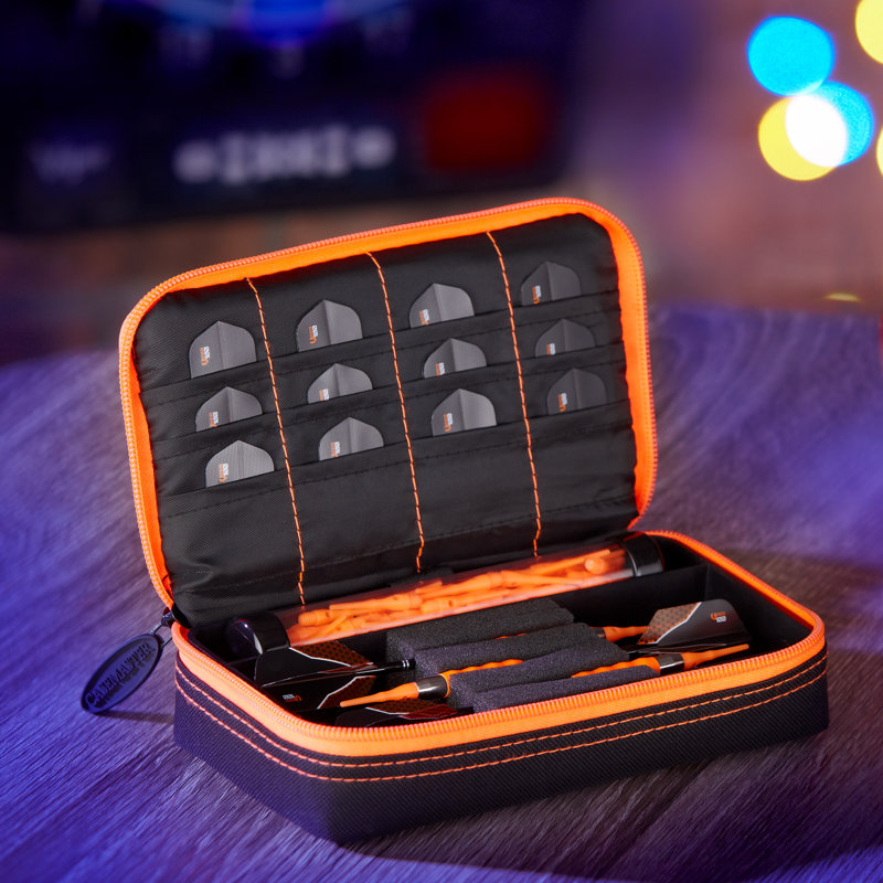 Étui à fléchettes Plazma avec fermeture à glissière, L 7,48 po x l 4,13 po, Orange