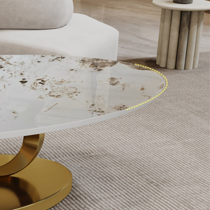 Table basse moderne en faux marbre